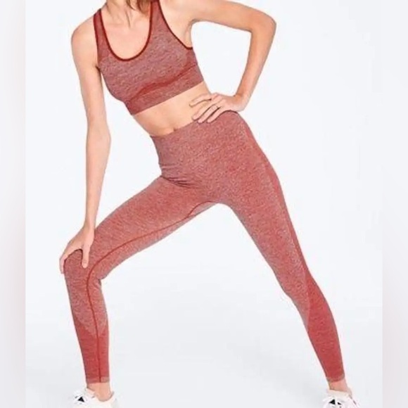 PINK Victoria's Secret Seamless Workout Tights Leggings Heart Size Small S - Picture 2 of 9